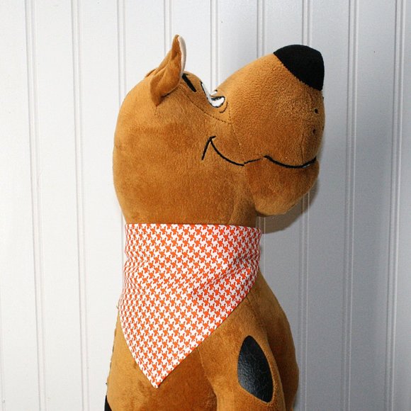 Hand Crafted Cat Hand Crafted Orange Houndstooth Cat Bandana Velcro